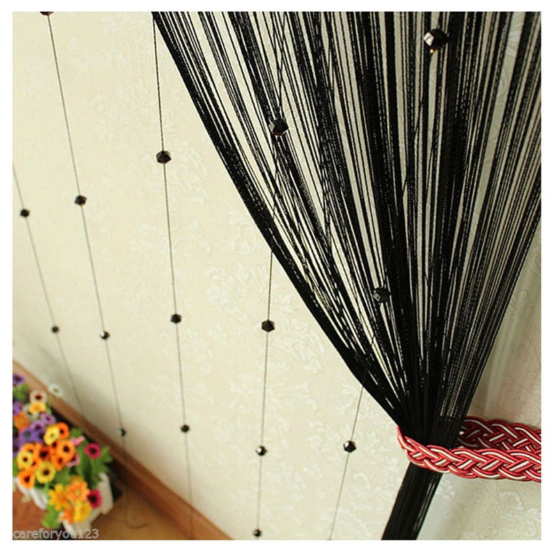 FUT String Tassel Crystal Beads Curtain, Partition Door Curtain Beaded String Curtain Door Screen Panel Home Decor Divider for Bridal Chamber Room Beauty Salon Bedroom New Home Hotel Decoration 1x2m - Image 2